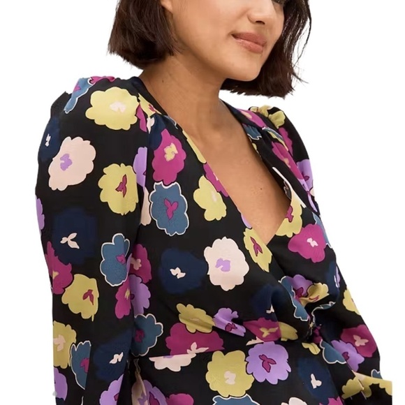 Kate Spade New York Winter Garden Floral Midi Wrap Dress - Picture 4 of 14